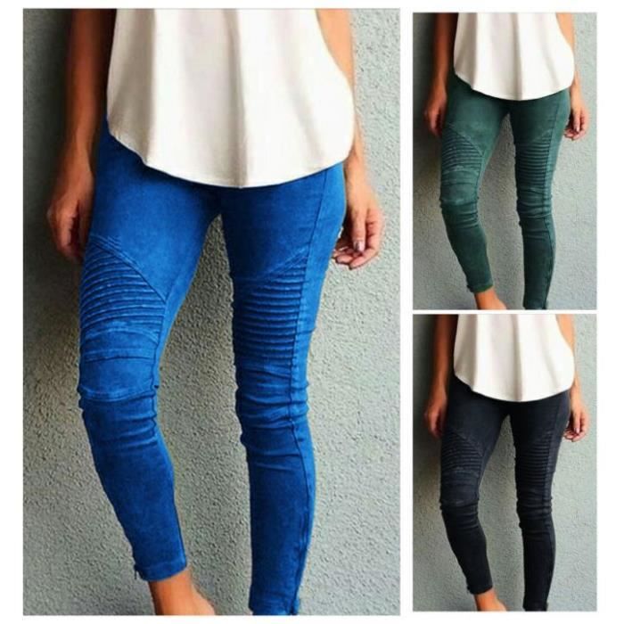 Ultra Femme Treggings Jean Skinny Taille Haute Pantalon slim decontracte et elastique legging Marron yuanmeizhen sexy Marron Cdiscount Pret a Porter