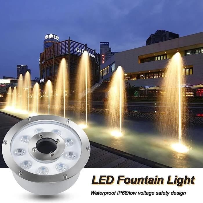 2PCS Spot LED Sous-Marin 10W RGB Télécommandé - Lumière Piscine Fontaine Étanche IP68