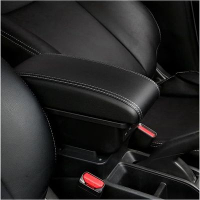 Accoudoir Central Pro.Tec Pour Seat Ibiza 6L 2002-2008 - Similicuir Noir Avec Rangement