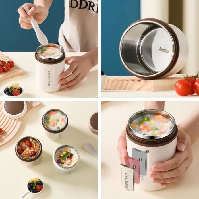 Boîte Alimentaire Isotherme,Gamelle Thermos Repas Chaud à Double