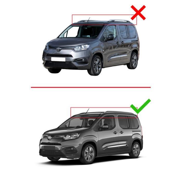 Barres De Toit Aluminium Pour Toyota Proace City L1 (2020+) – Charge Max 75 Kg, Aérodynamiques, Fixation Simple – Pour Coffre, Porte-vélos