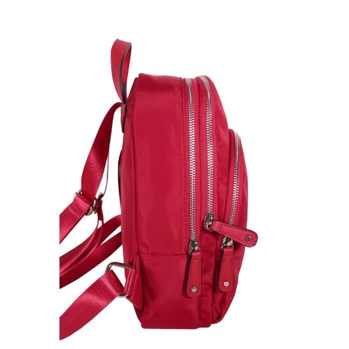 FRANCINEL Petit sac dos microfibre garni cuir r f 291525 rouge