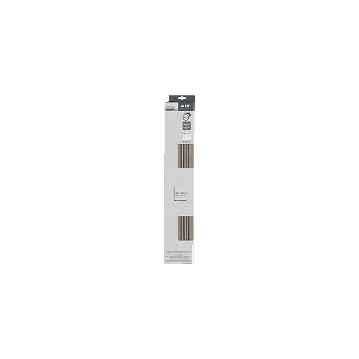 Barre Douche D'Angle MSV 80x80cm - Inox - Support Plafond & Anneaux Inclus - Blanc - Montage Mural