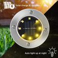Lampe Solaire Extérieur, Lampe solaire pour jardin 8 pack 8 LED Spots Solaires Encastrables Etanche IP65 Solaire Pelouse [191]-3