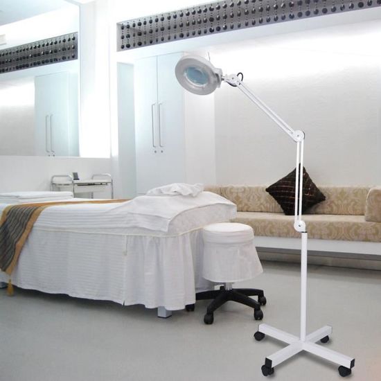 Concise Home Lampe Loupe Sur Pied Avec 5 Dioptries Appui 4 Roues