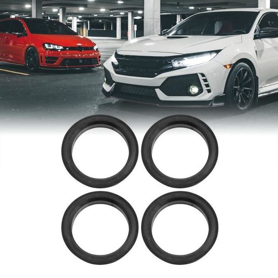 4pcs Roue Rouge Aluminium Centre Hub Anneau Décoratif Cercle