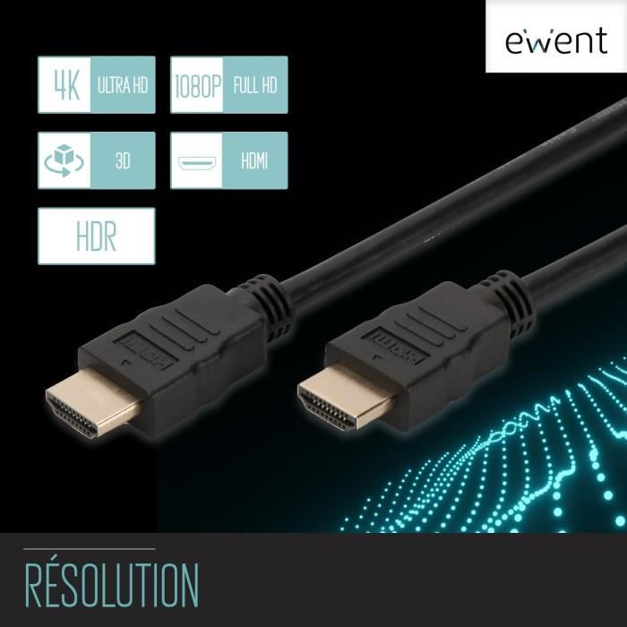 Câble HDMI premium v1.4 compatible 3D et Ethernet 1080p 50 pieds
