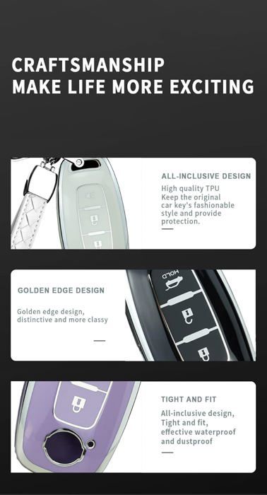 Finest-Folia Coque En Silicone Pour Clé De Voiture à 2 Boutons Noir