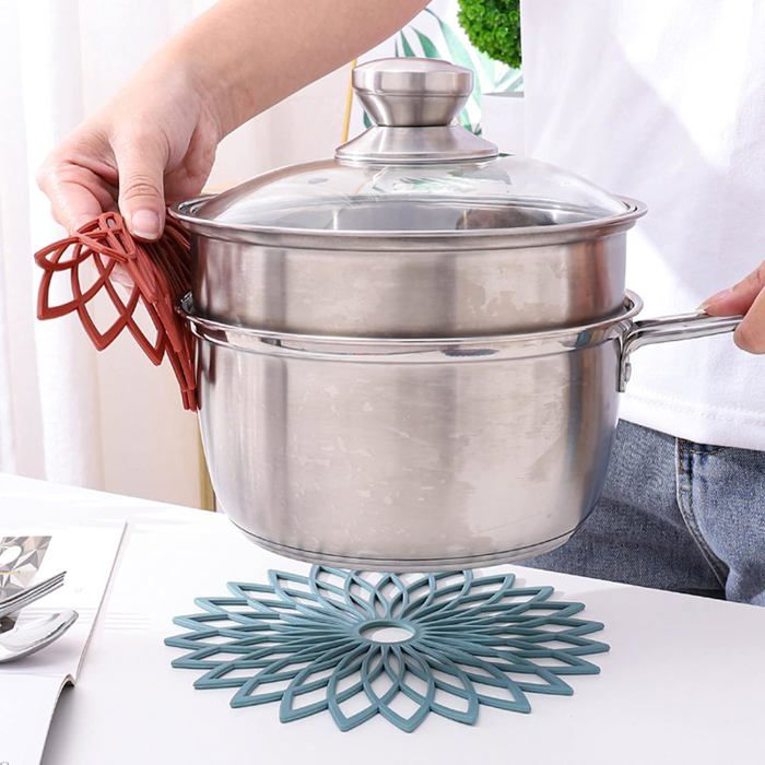 Dessous De Plat En Silicone - 2PCS - Pliable - Antidérapant - Résistant à La Chaleur - Maison