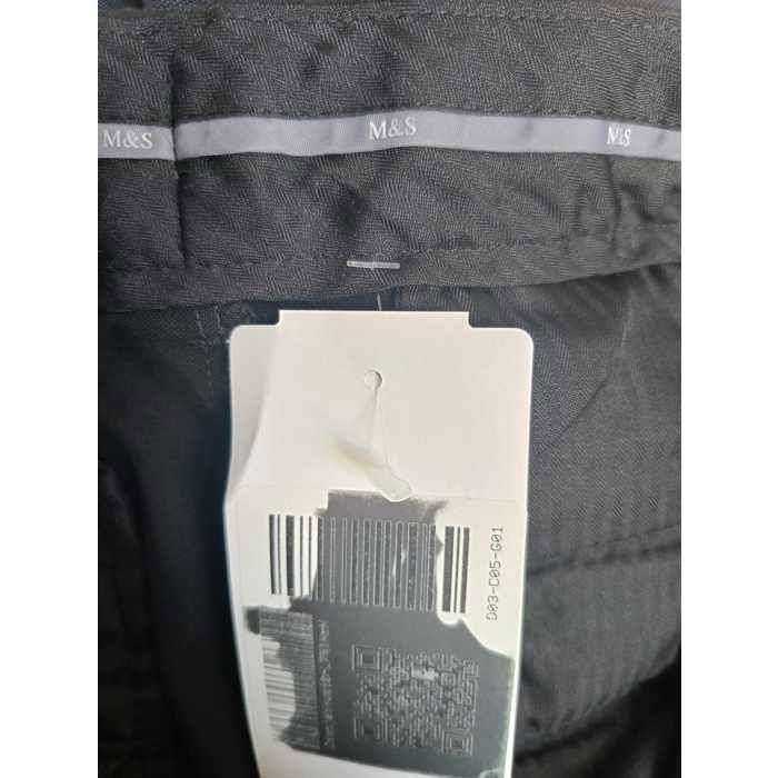 Pantalon Homme Marks And Spencer Gris – Taille 34 Pouces – Vintage Années 90 Laine Et Polyester