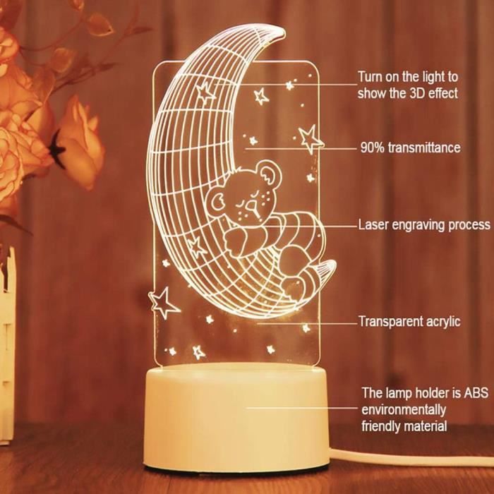 Veilleuse3D Coeur Lampe De Lecture Led Bonne Veilleuse Pour Enfant Maternite Chevet Bebe Fille Garcon Kid Cdiscount Puericulture Eveil bebe