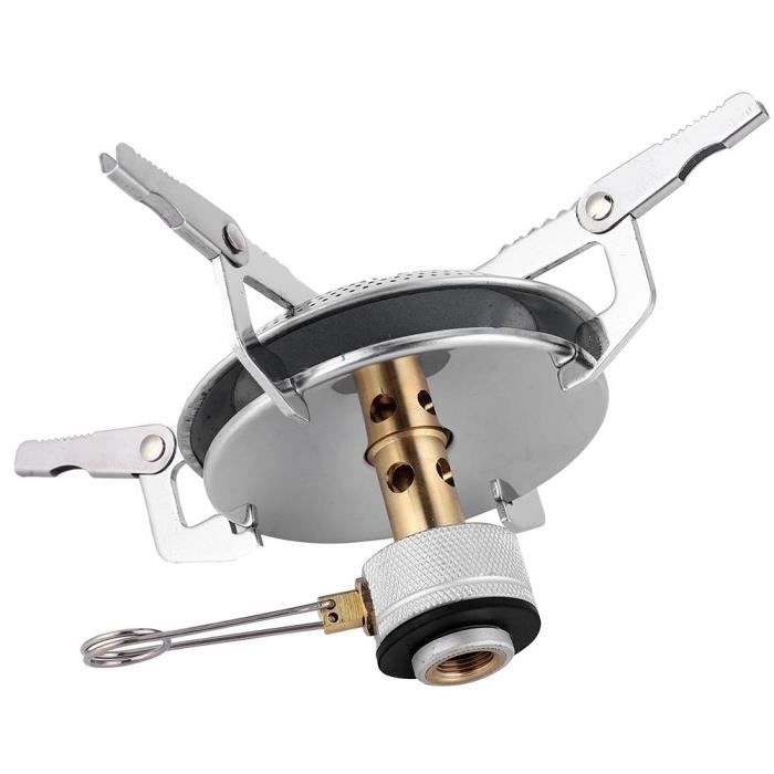 Réchaud à Gaz Portable Ibasenice – Acier Inoxydable, Coupe-vent, 16.5x16.5x9.5cm, Pour Randonnée Et Pique-nique