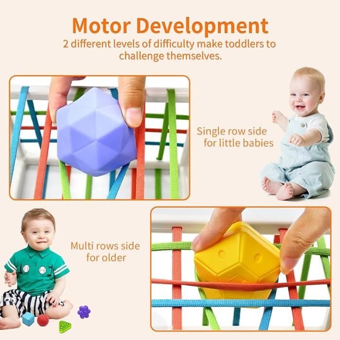 Jouet Bebe 1 2 Ans, Jeu de tri Montessori 6 9 12 18 Mois Bébé, Cube d