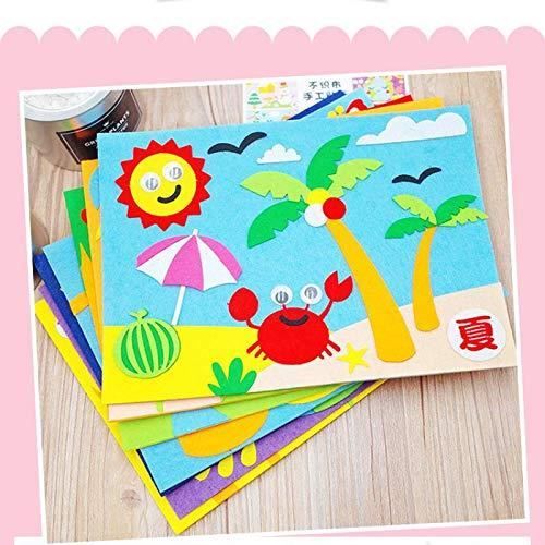10 Feuilles De Feutrine 20x30 Cm - Kit Noir, Blanc, Gris Et Gris Foncé Pour Bricolage Créatif Et Couture