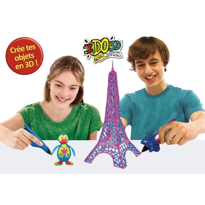 Coffret IDO3D Ultra - 8 Tubes De Gel + Lampe UV - Pour Dessiner En 3D - Dès 8 Ans