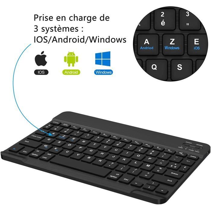 Clavier Sans Fil Bluetooth - AZERTY Français - Compatible IOS / Android/  Windows - Noir - KENUOS - Cdiscount Informatique