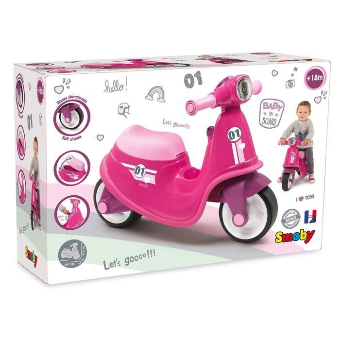 Porteur Scooter SMOBY Rose 2 roues Plastique fran ais