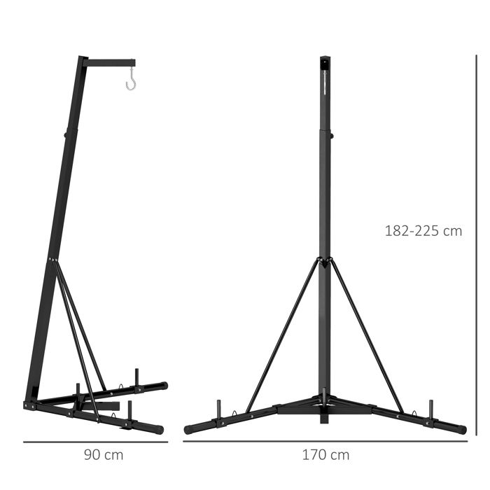 Support sac de frappe sur pied - hauteur réglable, pliable, à