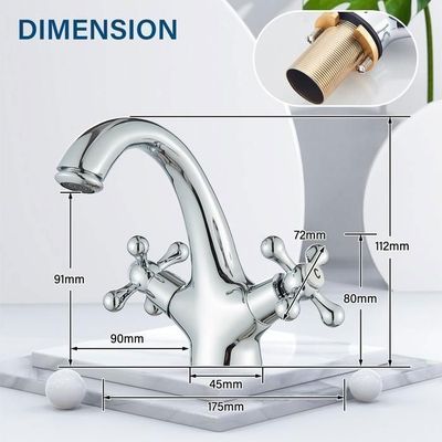 Robinet Salle Bain Mitigeur Lavabo Carré Robinet eau chaude et froide , XU,Mitigeur salle de Bain Acier inoxydable(Equipé de tuyau d'entrée de 80 cm) - KZQ
