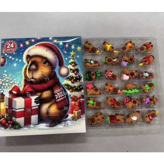 Calendrier De L'Avent Capybara 2025 - 24 Jours Avec Figurines 3D - Décoration De Noël Pour Fans - 3
