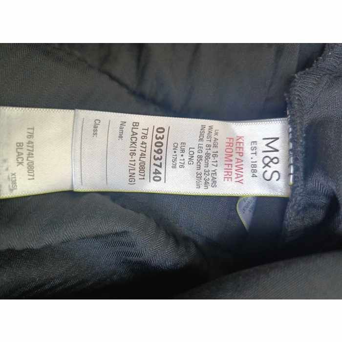 Pantalon Velours Coupe Large Marks & Spencer - Taille élastique, Finition Froissée, Noir, Taille UK 16 (EU 44)