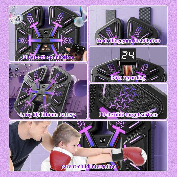 Machine A Boxe Musicale Enfant Machine De Boxe Musicale PRUMYA - Avec Bluetooth Et Vitesse Machine Boxe Musicale Enfant