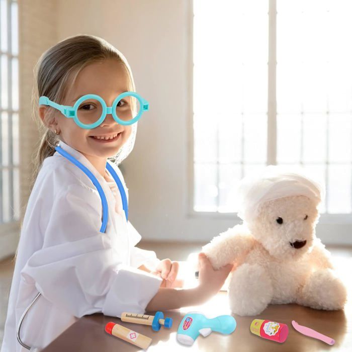 Malette Docteur Enfant,avec Stetoscop Enfant,Thermomètre,Seringue et