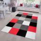 Tapiso Fire Tapis De Salon Chambre Ado Moderne Geometrique Rouge