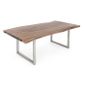 Table Basse En Bois Et Acier Inox Dim L 220 X L 100 X H 78 Cm