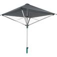 LEIFHEIT 82100 Séchoir parapluie LinoProtect 400, étendoir parapluie avec toit étanche, séchoir jardin inclus douille de sol-0