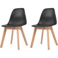 2 x Chaises de salle à manger Professionnel - Chaise de cuisine Chaise Scandinave - Noir Plastique &9568-0