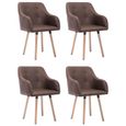 Lot de 4 Chaises de salle à manger Chaise de Salon Moderne Chaise de cuisine - Fauteuil Taupe Tissu Parfait 940712-0