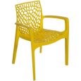 Chaise en polypropylène accoudoirs jardin café Grand Soleil Gruvyer Arm, Couleur: Jaune-0