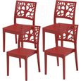 Lot de 4 chaises de jardin TETI ARETA - 52 x 46 x H 86 cm - Rouge-0