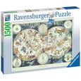 Puzzle 1500 pièces - Mappemonde des animaux fantastiques - Ravensburger - Paysage et nature - Intérieur-0
