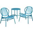 Ensemble Table Chaise de Jardin - SONGMICS - Acapulco - Bleu lac - Contemporain - Extérieur-0