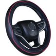 2019 Nouveau Couvre-Volant en Cuir Microfibre Noir-Rouge pour Prius Civic 35-36.25[S78]-0
