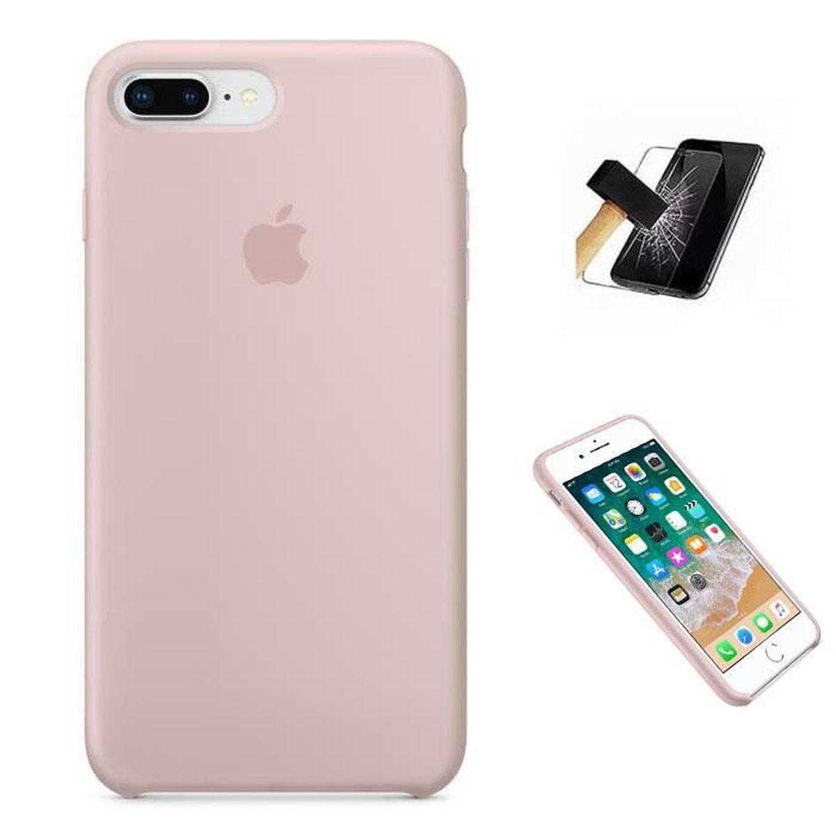 coque iphone 7 plus silicone rose– Coques Personnalisées Anten.fr