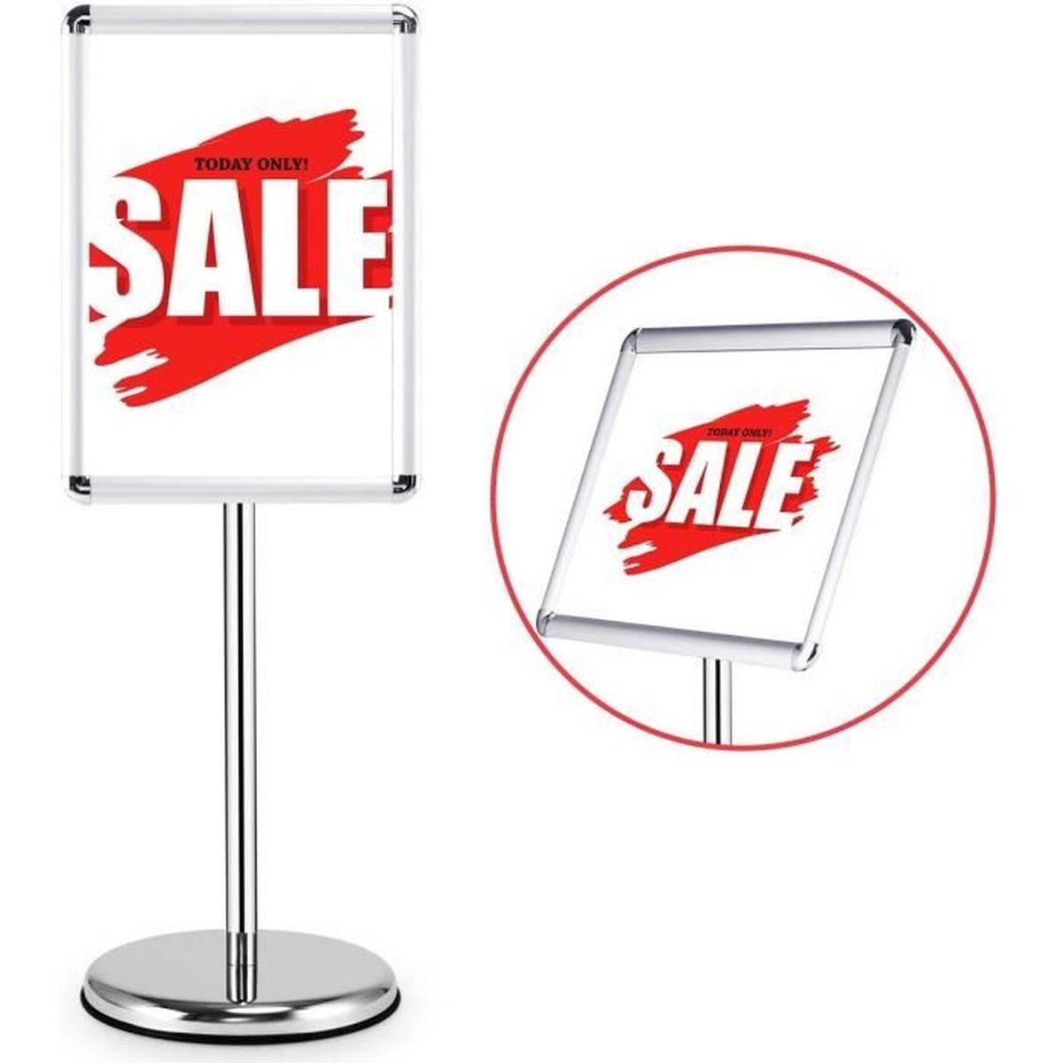 Panneau Sur Pied Avec Tableau D Affichage Porte Affiche Sur Pied A3 Presentoir Sur Pied Hauteur Reglable 89 5cm 134cm Rotation A 360 Degres En Acier Inox Argent Achat Vente Tableau D Affichage Porte Affiche A3 Cdiscount