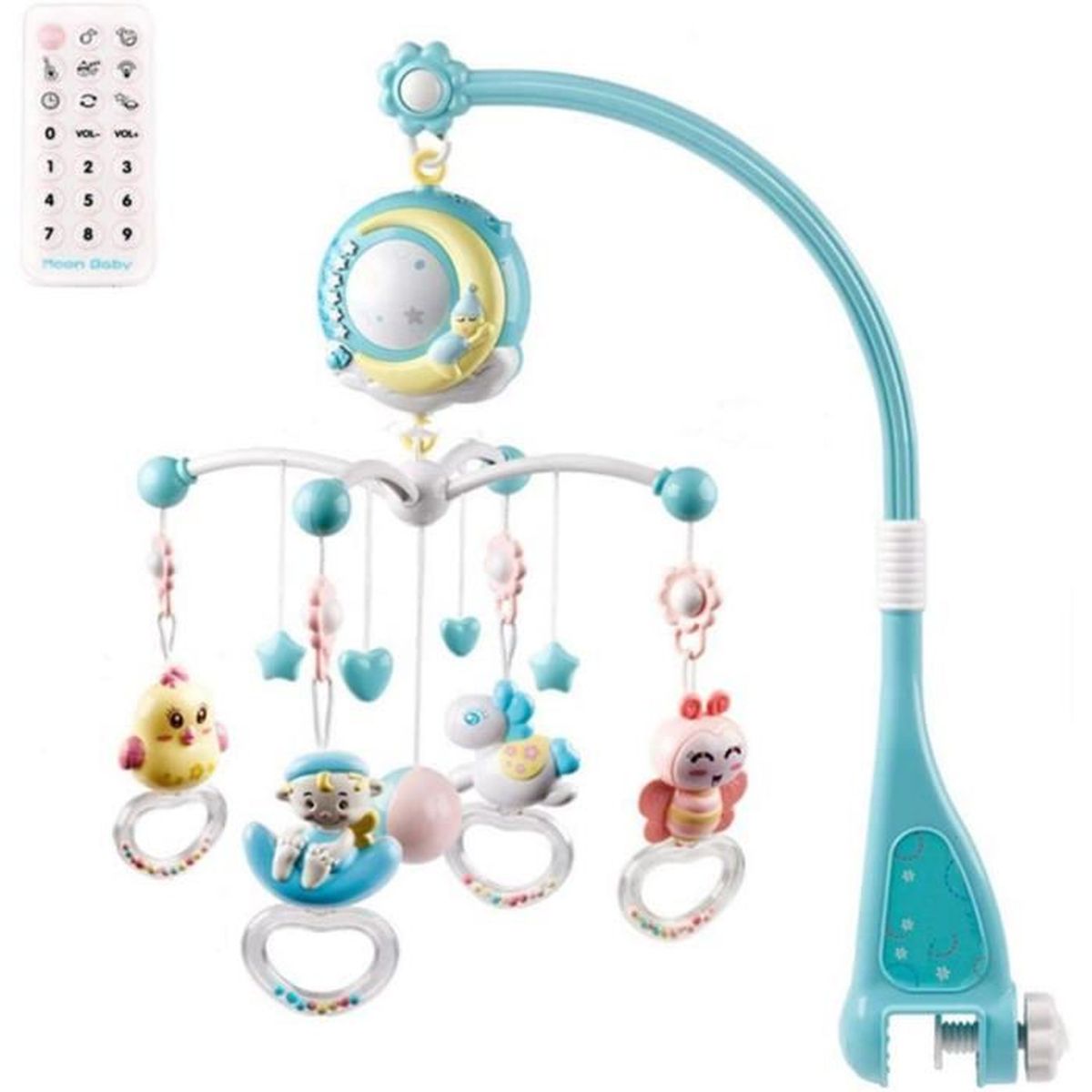 Mobile Musical Pour Lit Bebe Telecommande Projection De Lumieres Musiques Jouets Rotatifs Suspension Songeurs Jouet Cadeau Bleu Cdiscount Puericulture Eveil Bebe
