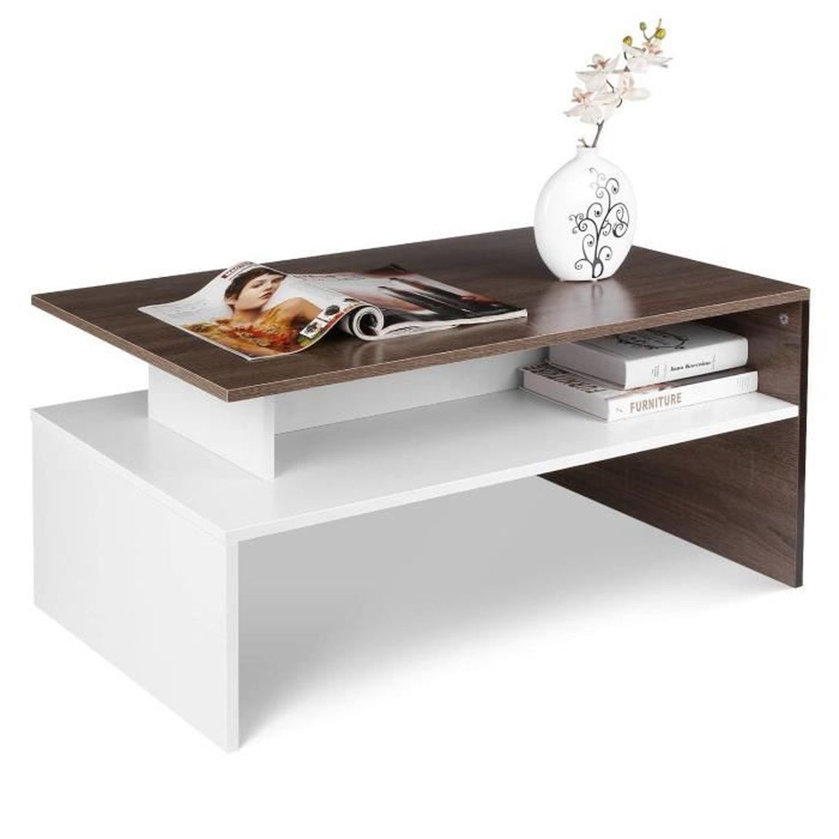 Homfa Table Basse De Salon Design Table De Salon En Bois Moderne
