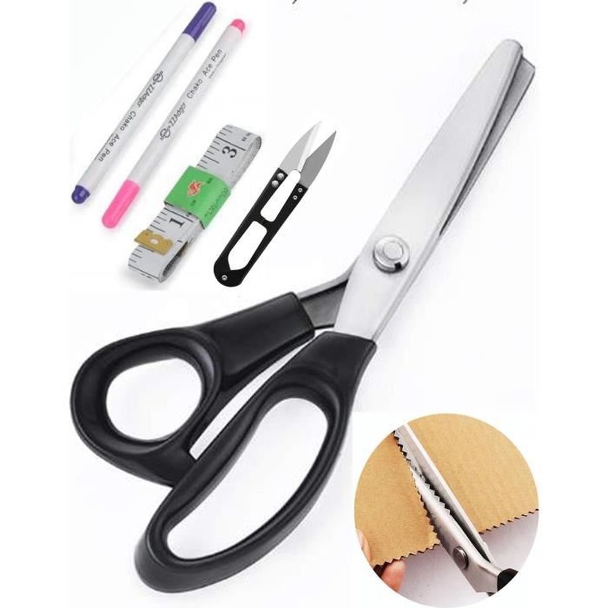 Ciseaux à denteler, Ciseaux à cranter Ciseaux décoratifs en tissu à bords triangulaires