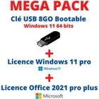 PASHASHOP PACK WINDOWS 11 SUR CLE USB BOOTABLE + LICENCE WINDOWS 11 PRO + LICENCE OFFICE 2021 PRO PLUS