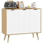 HOMCOM - Buffet de cuisine - Panneau de particules - 91,5x35x77,4cm - Blanc et bois naturel