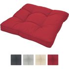 BEAUTISSU HOME STYLE Beautissu Coussin extérieur imperméable Xluna 50x50x10cm - Rouge - Pour Assise - Idéal pour extérieur jardin balcon