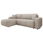 Nicole - canapé d'angle réversible 4 places convertible avec coffre en tissu - Taupe