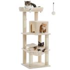 PAWZ Road Arbre à chat Design Spacieux Grande Hamac Dur Stable Avec hamac et belle maison pour chat-M Beige 116cm