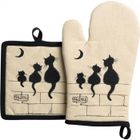 Lot gant/manique Dubout 3 chats Winkler 18 X 28 BEIGE