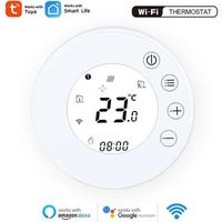 Thermostat intelligent Écran LCD Bouton tactile Rétro-éclairé programmable avec Alexa - Hualans
