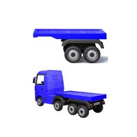 Remorque pour camion pour enfants - Mercedes Actros 12v - Roues en caoutchouc - Couleur bleu